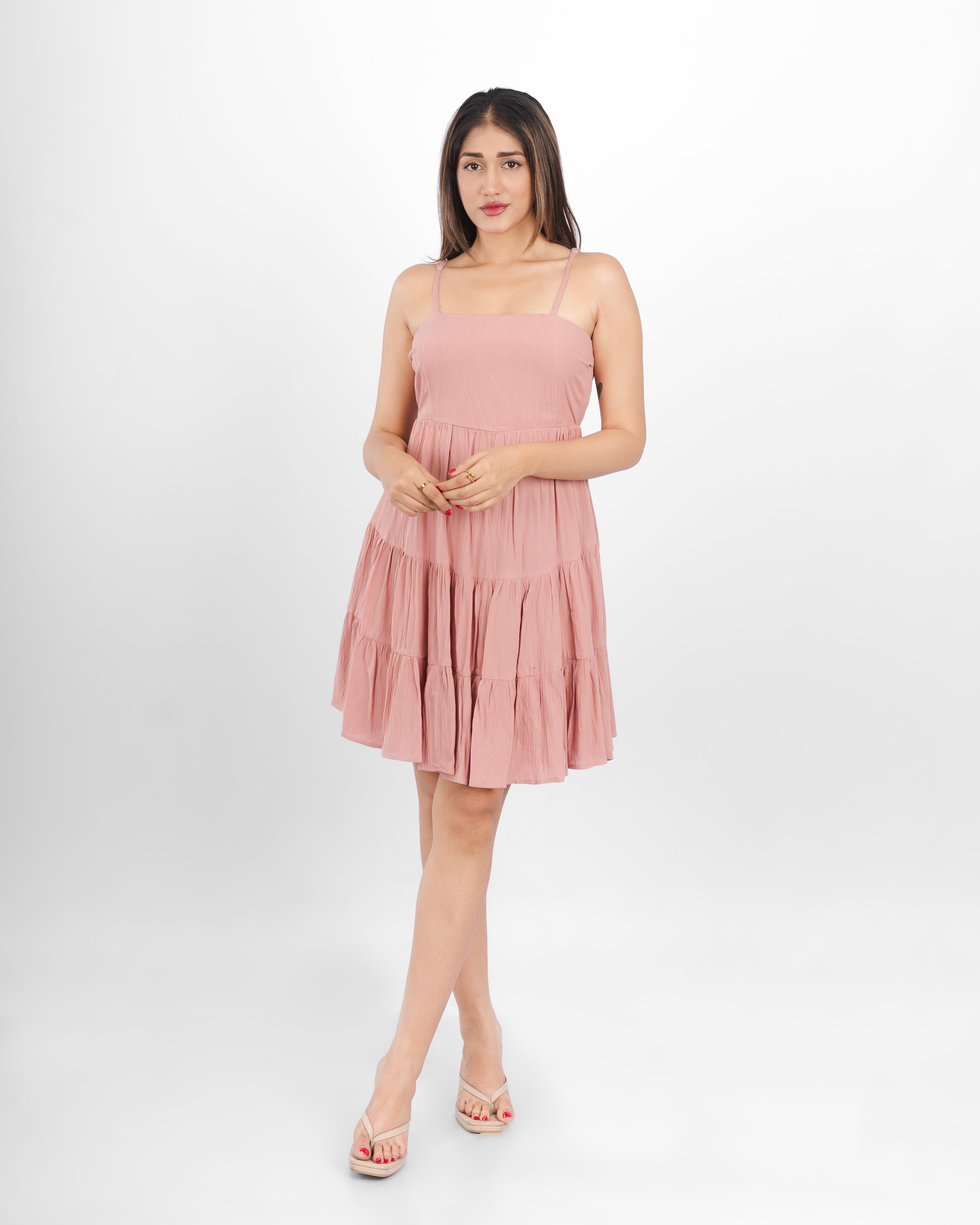 Flounce Back-Tie Dress