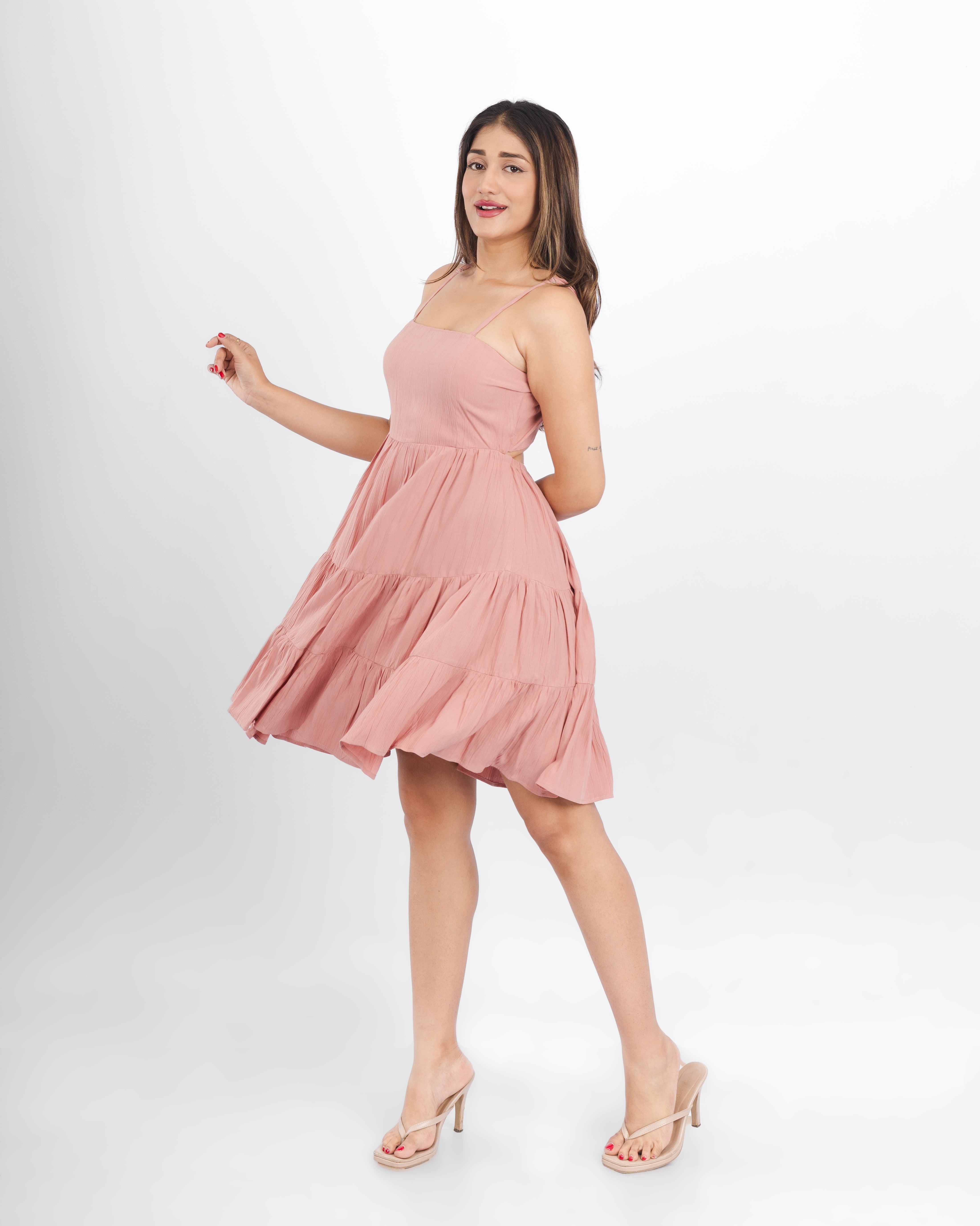 Flounce Back-Tie Dress