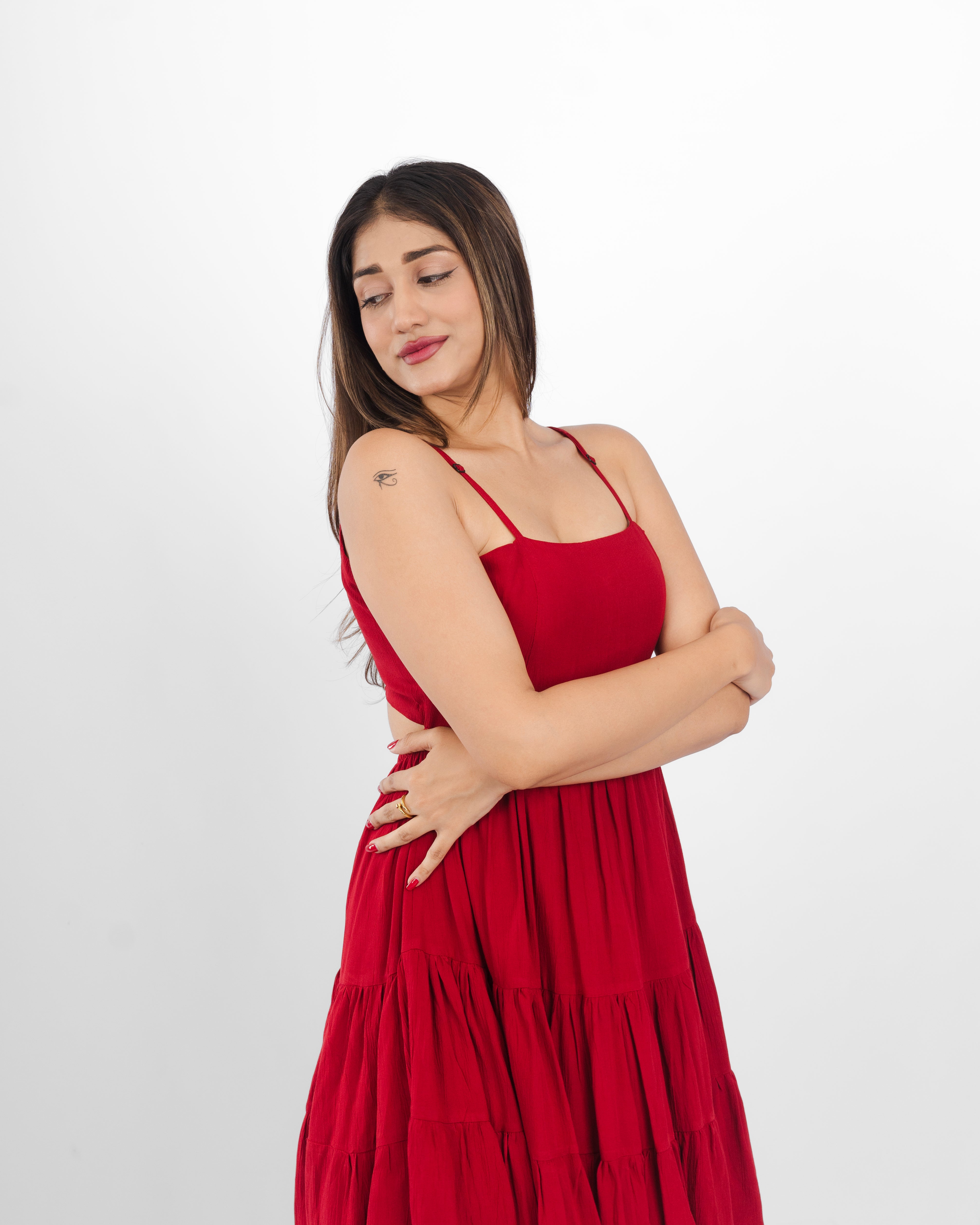 Flounce Back-Tie Dress