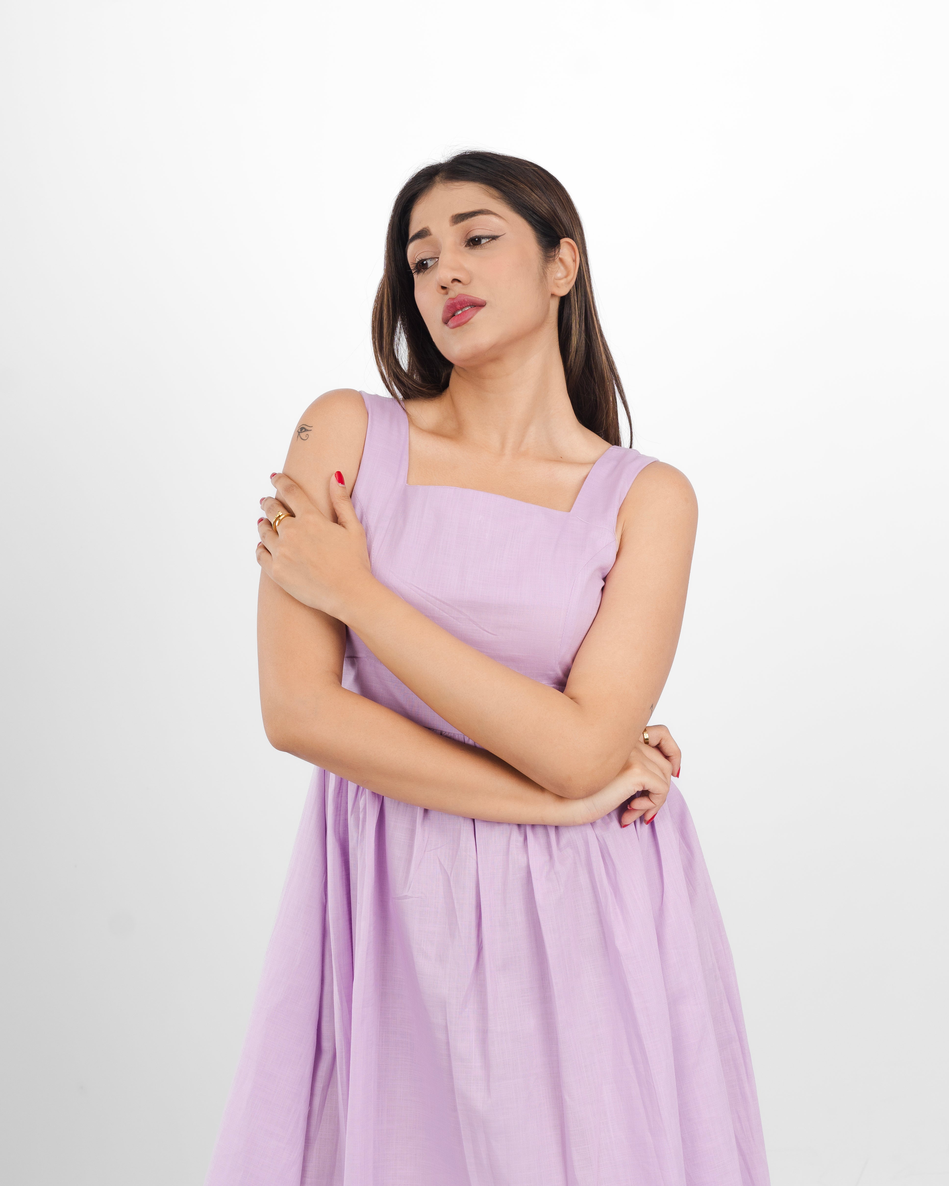 Square Neck Short Dress