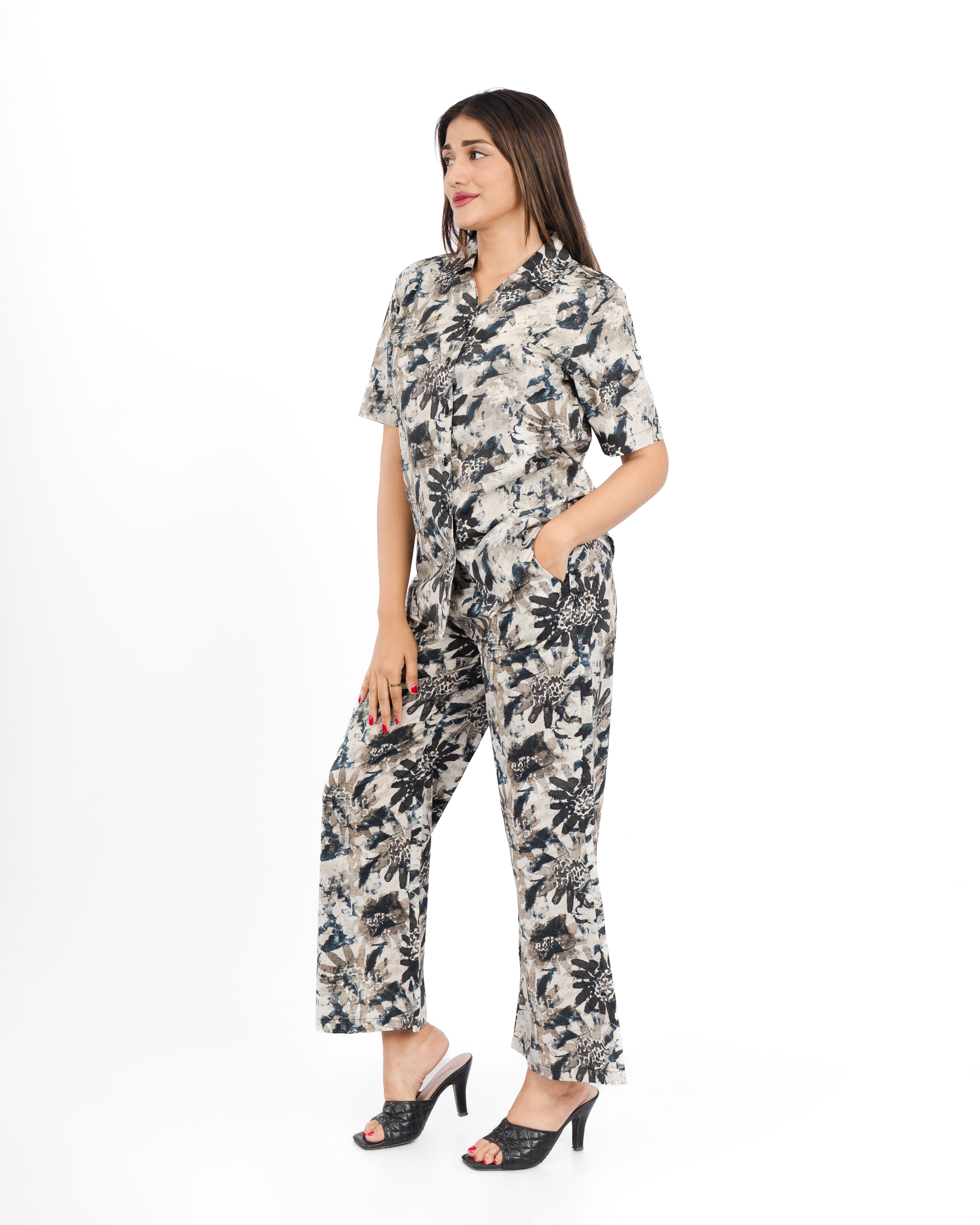 Printed Wide Leg Pant