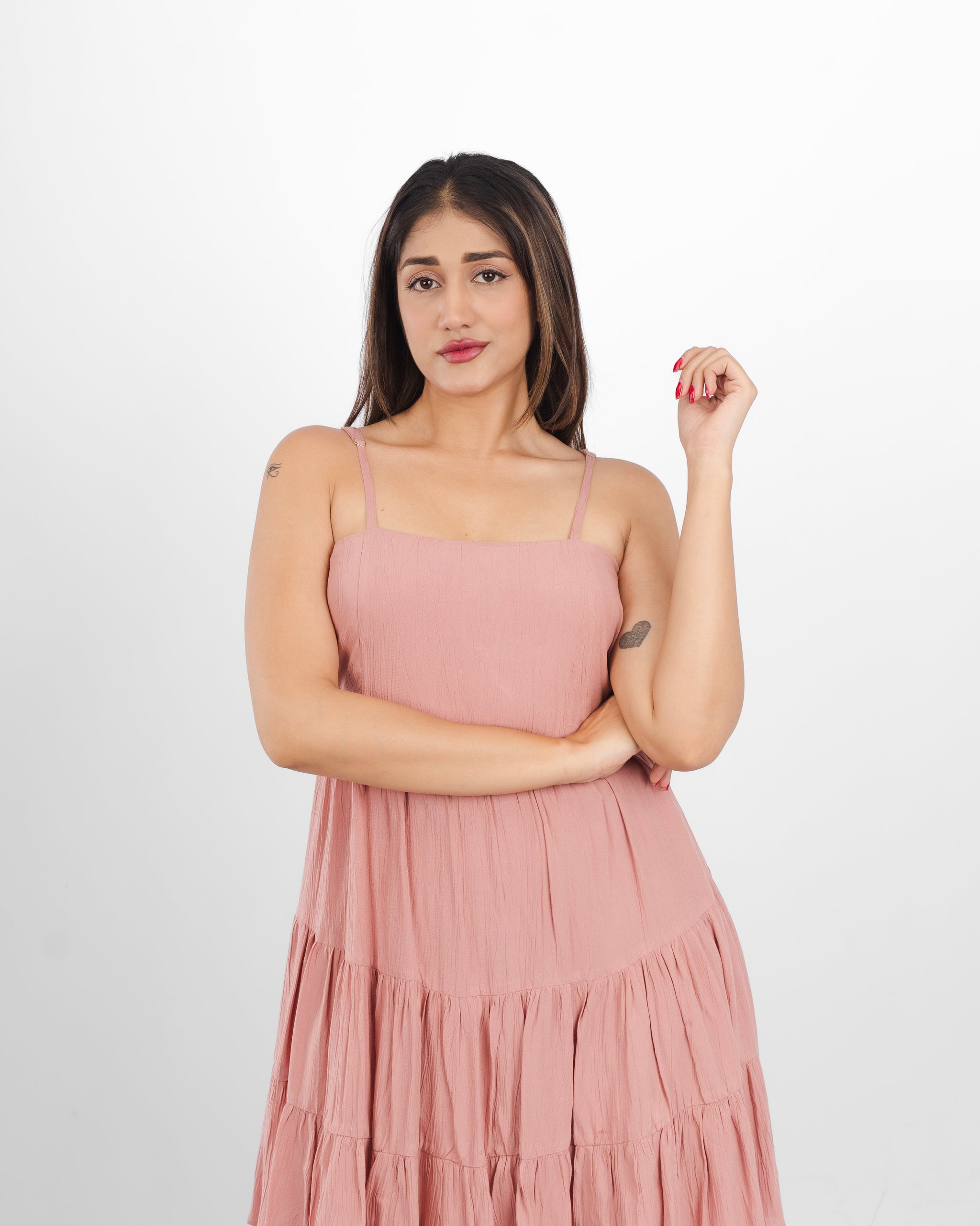 Flounce Back-Tie Dress