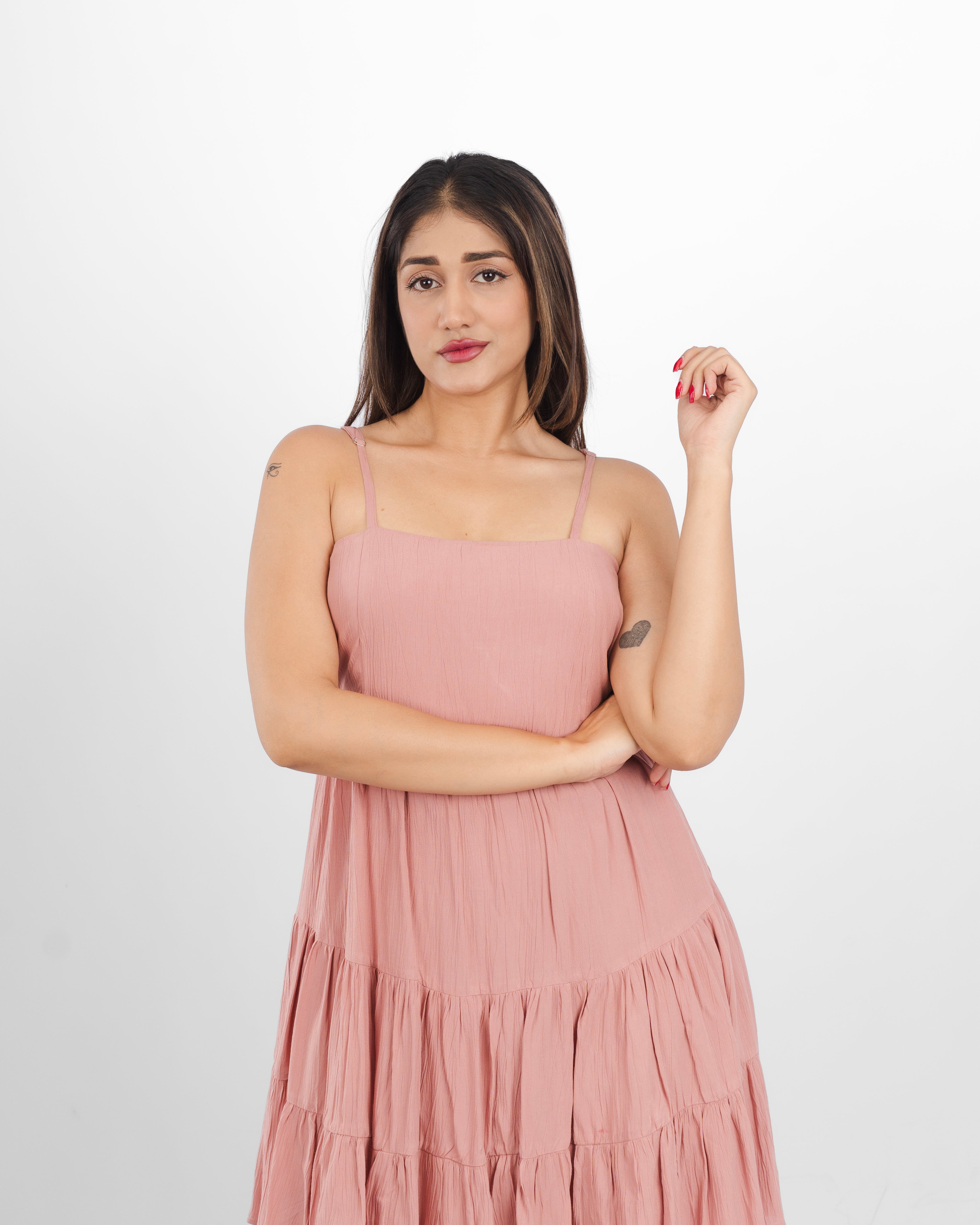 Flounce Back-Tie Dress