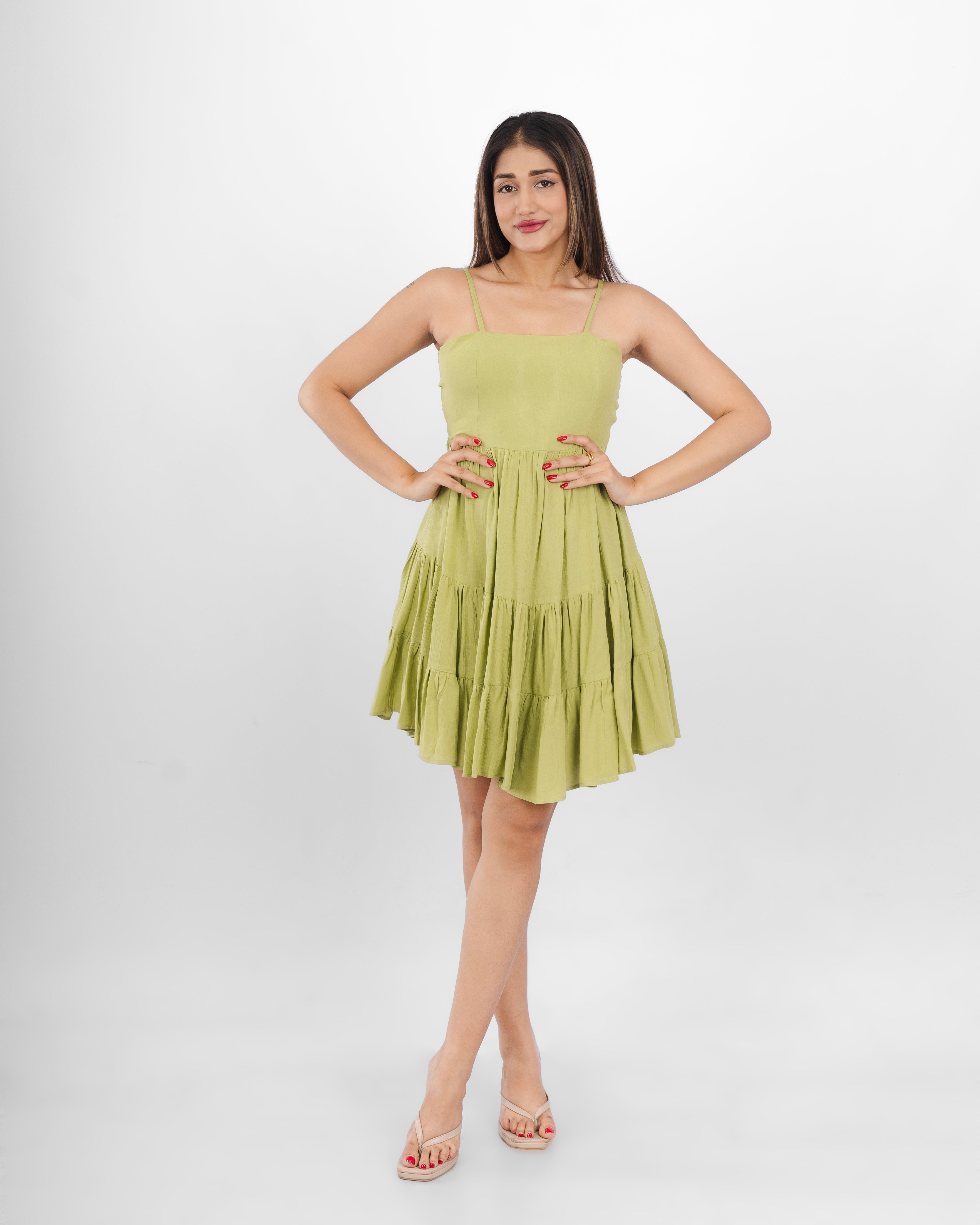 Flounce Back-Tie Dress