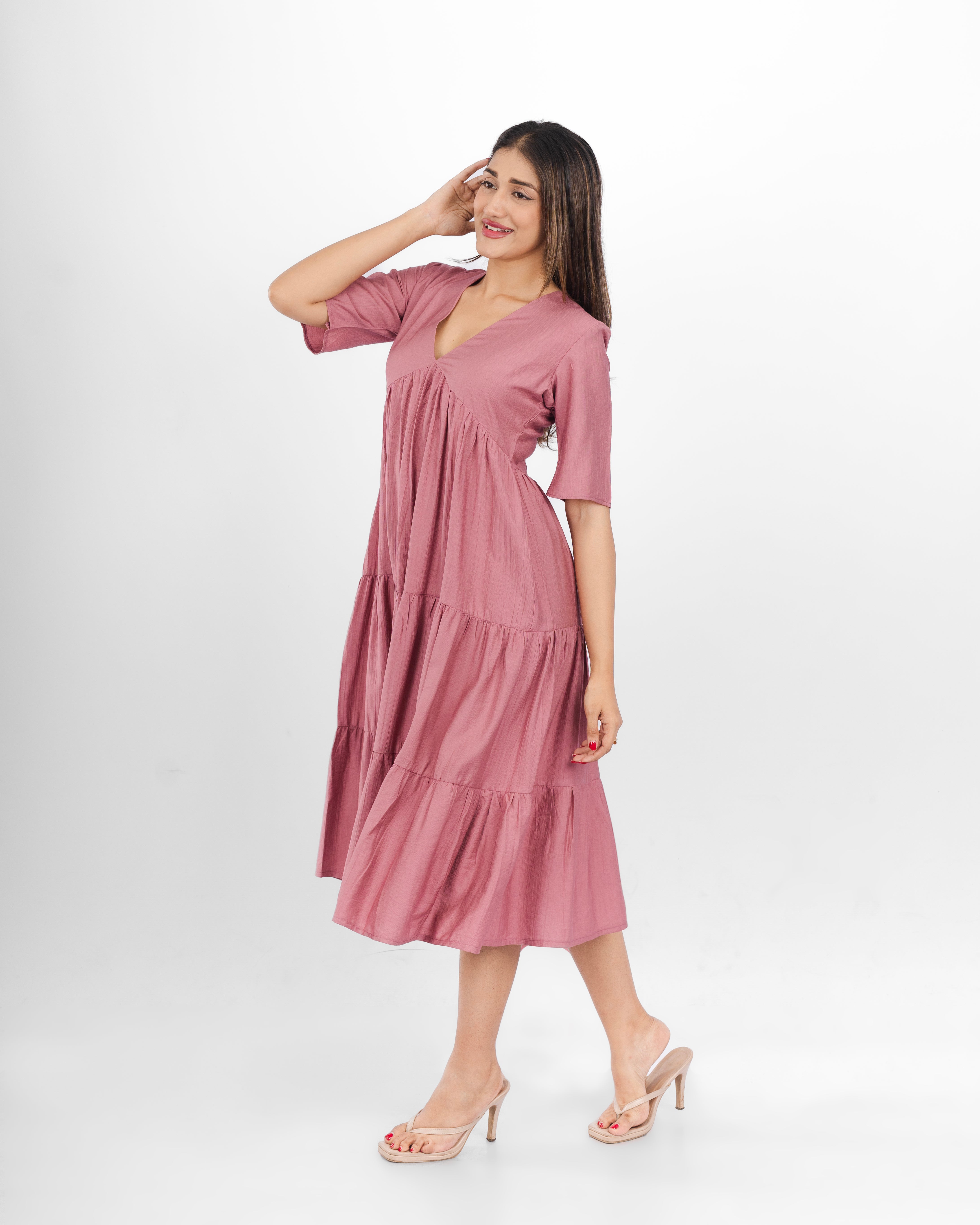 Rosette Tiered Dress