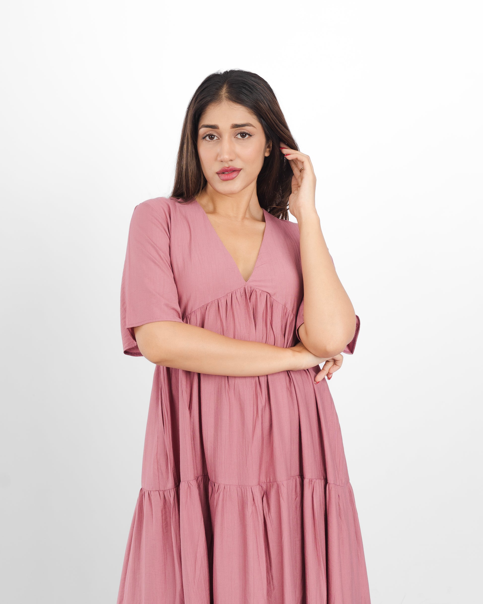 Rosette Tiered Dress