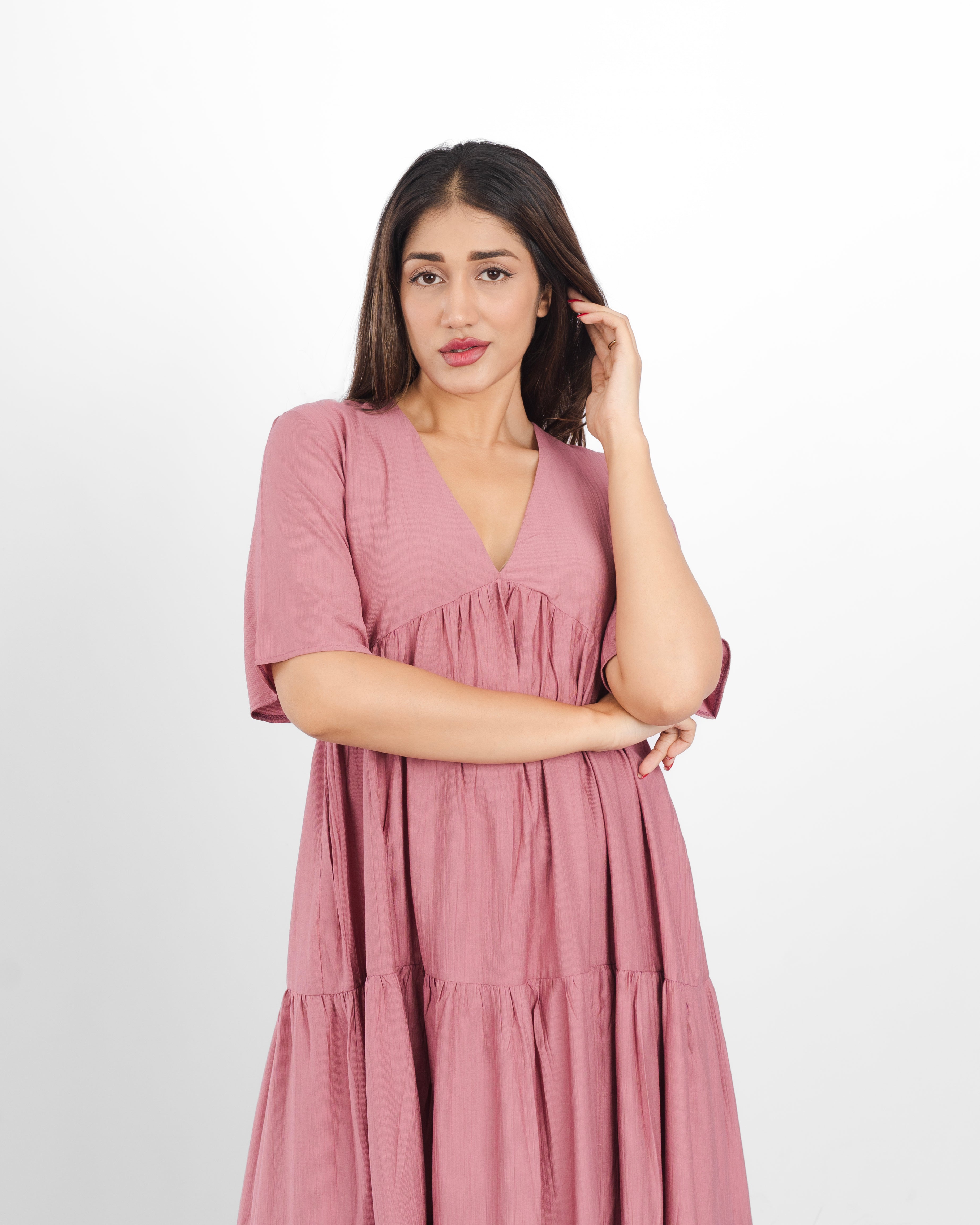 Rosette Tiered Dress