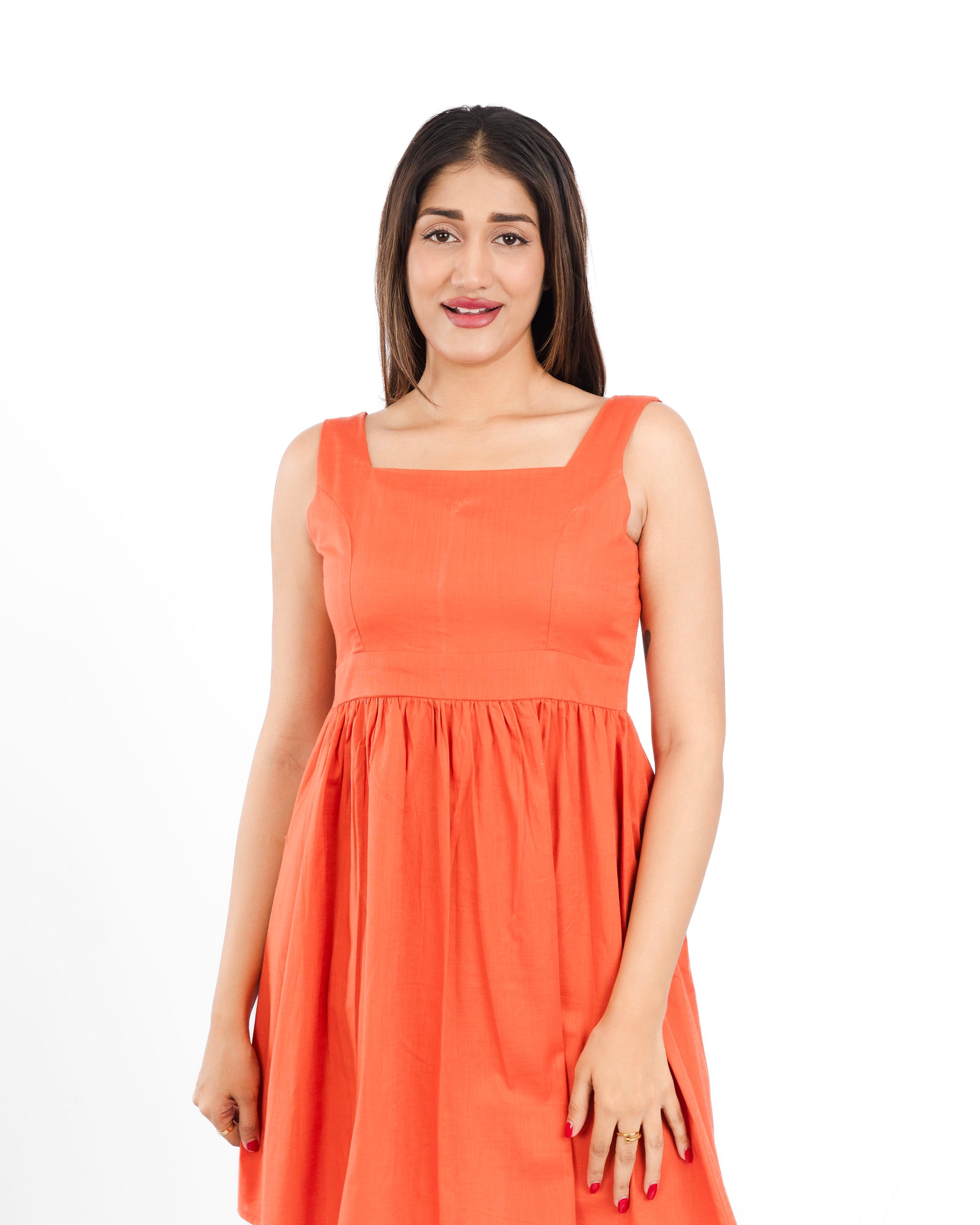 Square Neck Short Dress