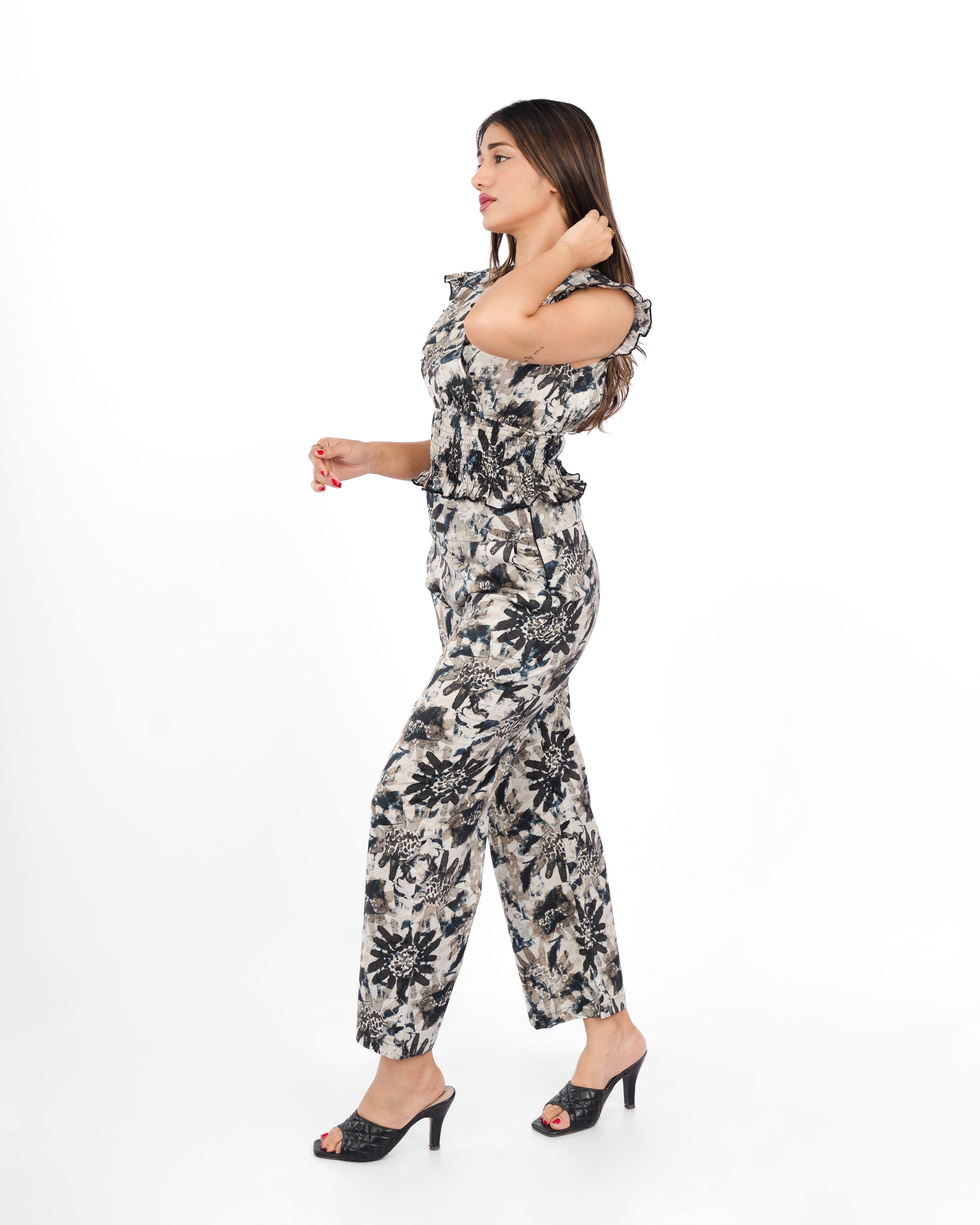 Printed Wide Leg Pant
