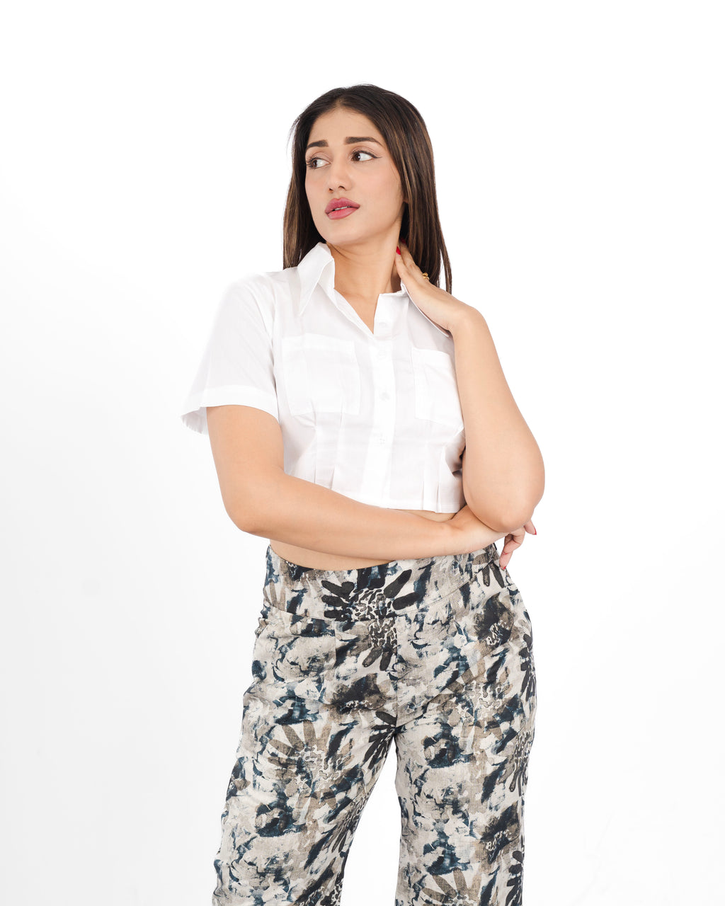 White Crop Shirt