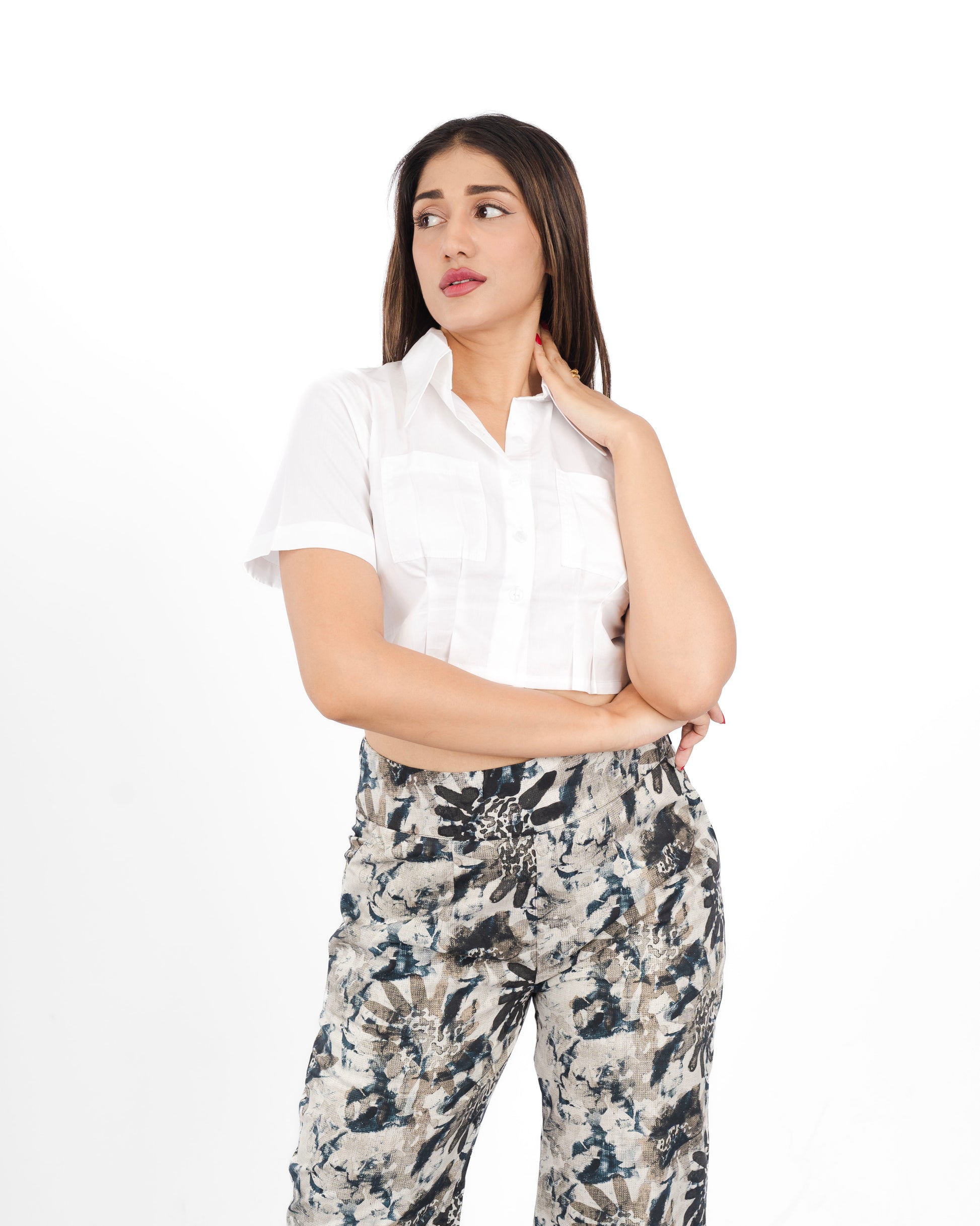 White Crop Shirt