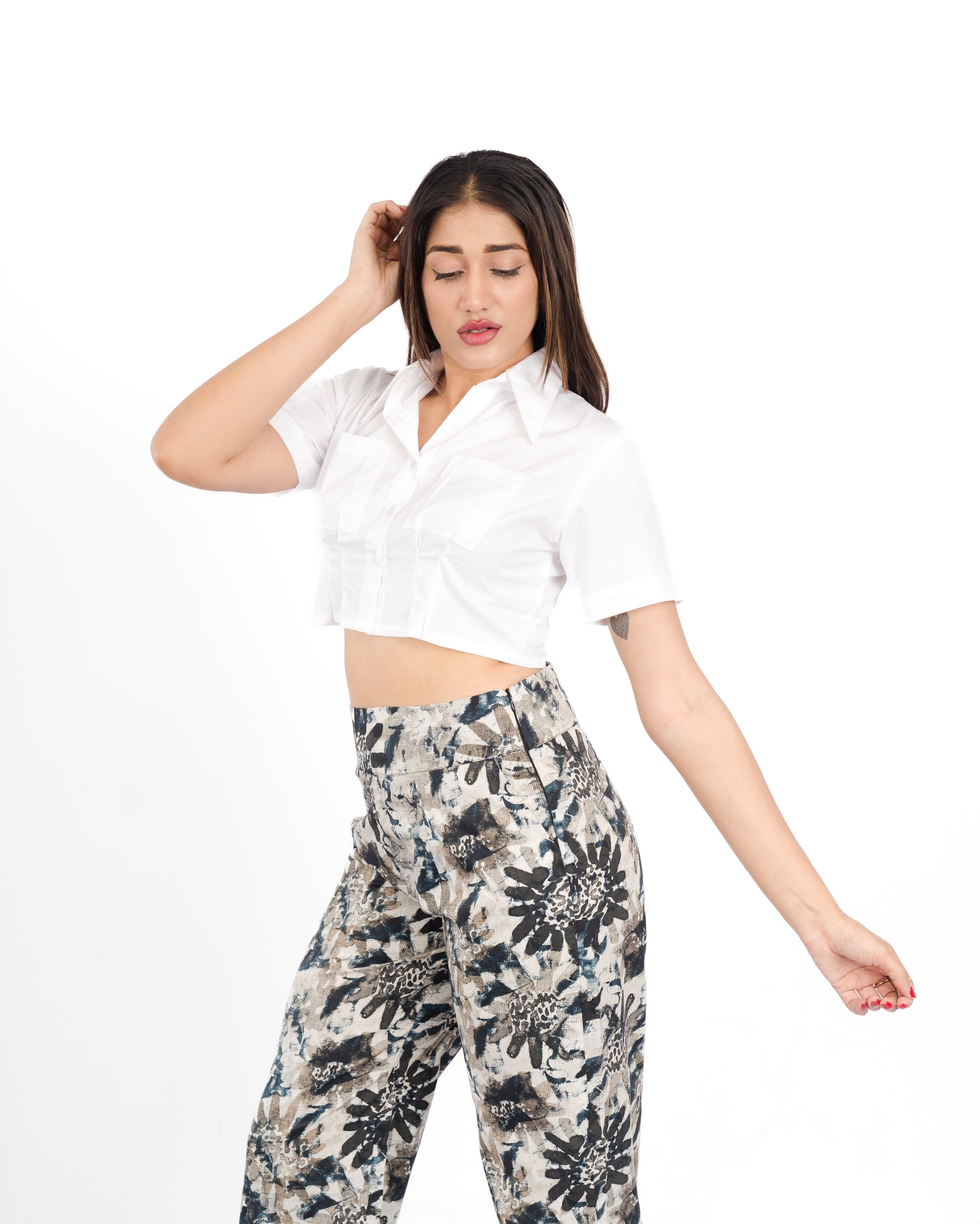 White Crop Shirt